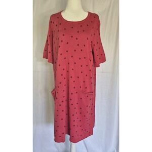 Gudrun Sjödén Pink Polka Dot Organic Cotton Lagenlook Dress Large
